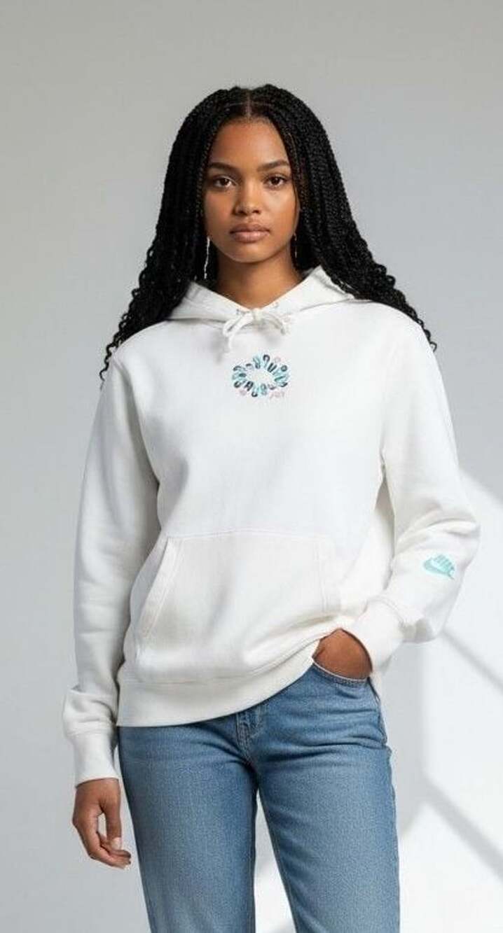 Nike Air Hoodie Size M White Graphic Pullover Sweatshirt